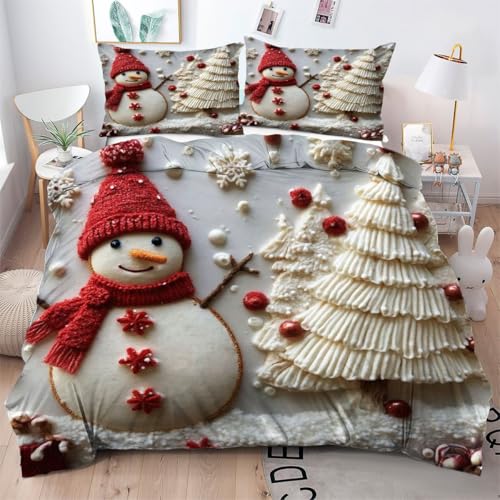 ZZXHG Bettwäsche 155x220 Weiß-Schneemann, Weich Mikrofaser Kinderbettwäsche Set Jungen Mädchen Einzelbett, Bettbezug Set mit Reißverschluss und 2 Kissenbezug 80x80 cm ZZXHG Bettwäsche 155x220 Weiß-Schneemann, Weich Mikrofaser Kinderbettwäsche Set Jungen Mädchen Einzelbett, Bettbezug Set mit Reißverschluss und 2 Kissenbezug 80x80 cm von ZZXHG