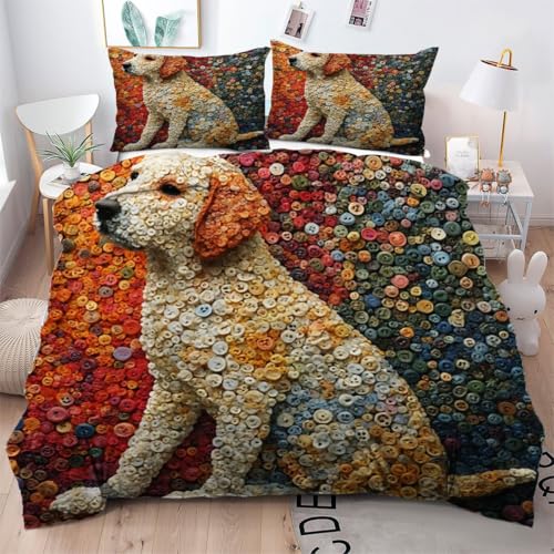 ZZXHG Bettwäsche 220x240 Mikrofaser 3 Teilig WeißEr Hund-Puzzle, Bettbezug Set für Doppelbett mit Reißverschluss, Bettwäsche-Sets mit 2 Kissenbezug 80x80, Weiche Atmungsaktive Bettbezüge ZZXHG Bettwäsche 220x240 Mikrofaser 3 Teilig WeißEr Hund-Puzzle, Bettbezug Set für Doppelbett mit Reißverschluss, Bettwäsche-Sets mit 2 Kissenbezug 80x80, Weiche Atmungsaktive Bettbezüge von ZZXHG