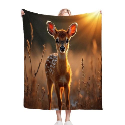 ZZXHG Kuscheldecke 200 x 220 Braunes REH, Flauschige Plüsch Decke Tagesdecke für Kind Erwachsene, Pflegeleicht Flanell Fleecedecke TV-Decken Sofadecke Wohndecke Mikrofaser Couchdecke von ZZXHG