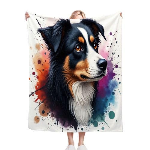 ZZXHG Kuscheldecke 200 x 220 Bunter Hund mit Tintenflecken, Flauschige Plüsch Decke Tagesdecke für Kind Erwachsene, Pflegeleicht Flanell Fleecedecke TV-Decken Sofadecke Wohndecke Mikrofaser Couchdecke von ZZXHG