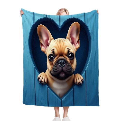 ZZXHG Kuscheldecke 200 x 220 Gelbe Bulldogge, Flauschige Plüsch Decke Tagesdecke für Kind Erwachsene, Pflegeleicht Flanell Fleecedecke TV-Decken Sofadecke Wohndecke Mikrofaser Couchdecke f3 von ZZXHG