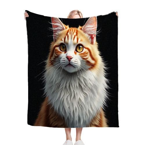ZZXHG Kuscheldecke 200 x 220 Gelbe Tierkatze, Flauschige Plüsch Decke Tagesdecke für Kind Erwachsene, Pflegeleicht Flanell Fleecedecke TV-Decken Sofadecke Wohndecke Mikrofaser Couchdecke von ZZXHG