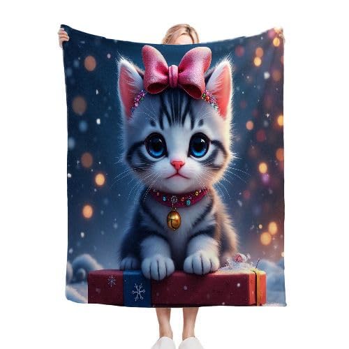 ZZXHG Kuscheldecke 200 x 220 Graue Katze Erwachsener, Flauschige Plüsch Decke Tagesdecke für Kind Erwachsene, Pflegeleicht Flanell Fleecedecke TV-Decken Sofadecke Wohndecke Mikrofaser Couchdecke von ZZXHG