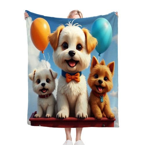 ZZXHG Kuscheldecke 220x240 cm Flauschig Cartoon-Hund, Weiche Plüsch Decke für Kind Erwachsene, Warm Flanell Fleecedecke Wendedecke Wolldecke Sofadecke Wohndecke Couchdecke f286 von ZZXHG