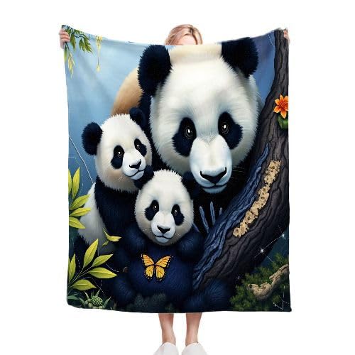 ZZXHG Kuscheldecke 220x240 cm Flauschig WeißEr Panda, Weiche Plüsch Decke für Kind Erwachsene, Warm Flanell Fleecedecke Wendedecke Wolldecke Sofadecke Wohndecke Couchdecke von ZZXHG