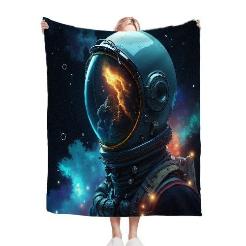 ZZXHG Kuscheldecke Blauer Astronaut, Weiche Flauschige Decke Kind Mädchen Jungen, Warm Wendedecke Flanell Fleecedecke TV-Decken Sofadecke Wohndecke Couchdecke Tagesdecke - 130x150 cm von ZZXHG