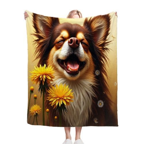 ZZXHG Kuscheldecke Flauschig 180 x 200 cm Brauner Chihuahua, Plüsch Decke Tagesdecke für Kind Erwachsene, Weiche Flanell Fleecedecke Sofadecke Zweiseitige Outdoordecke für Sofa Bett von ZZXHG