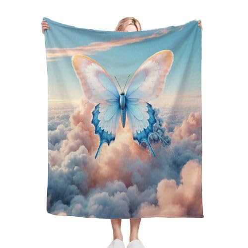 ZZXHG Kuscheldecke Flauschig 180 x 200 cm Bunte Schmetterlinge, Plüsch Decke Tagesdecke für Kind Erwachsene, Weiche Flanell Fleecedecke Sofadecke Zweiseitige Outdoordecke für Sofa Bett von ZZXHG