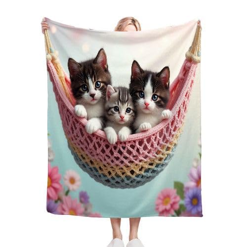 ZZXHG Kuscheldecke Flauschig Bunte Katze, Warme Flanell Fleecedecke Wohndecke Sofadecke, Weiche Plüsch Decke Blanket für Kind Erwachsene, Wendedecke Wolldecke Tagesdecke 220x240 XXL f383 von ZZXHG