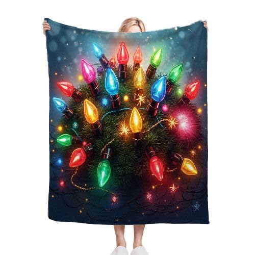 ZZXHG Kuscheldecke Flauschig Buntes Nachtlicht, Warme Flanell Fleecedecke Wohndecke Sofadecke, Weiche Plüsch Decke Blanket für Kind Erwachsene, Wendedecke Wolldecke Tagesdecke 220x240 XXL von ZZXHG