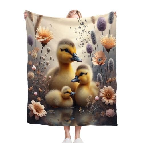 ZZXHG Kuscheldecke Flauschig Gelbe Ente, Warme Flanell Fleecedecke Wohndecke Sofadecke, Weiche Plüsch Decke Blanket für Kind Erwachsene, Wendedecke Wolldecke Tagesdecke 220x240 XXL von ZZXHG