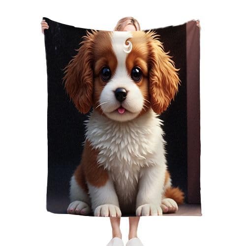 ZZXHG Kuscheldecke Flauschig Gelber Beagle, Warme Flanell Fleecedecke Wohndecke Sofadecke, Weiche Plüsch Decke Blanket für Kind Erwachsene, Wendedecke Wolldecke Tagesdecke 220x240 XXL von ZZXHG