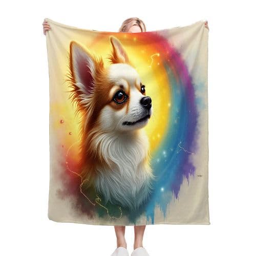 ZZXHG Kuscheldecke Flauschig Gelber Chihuahua, Warme Flanell Fleecedecke Wohndecke Sofadecke, Weiche Plüsch Decke Blanket für Kind Erwachsene, Wendedecke Wolldecke Tagesdecke 220x240 XXL f455 von ZZXHG