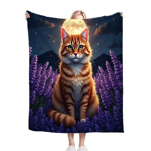 ZZXHG Kuscheldecke Flauschig Gelbes Tier Katze, Warme Flanell Fleecedecke Wohndecke Sofadecke, Weiche Plüsch Decke Blanket für Kind Erwachsene, Wendedecke Wolldecke Tagesdecke 220x240 XXL von ZZXHG