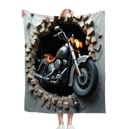 ZZXHG Kuscheldecke Flauschig Graues Motorrad, Warme Flanell Fleecedecke Wohndecke Sofadecke, Weiche Plüsch Decke Blanket für Kind Erwachsene, Wendedecke Wolldecke Tagesdecke 220x240 XXL von ZZXHG