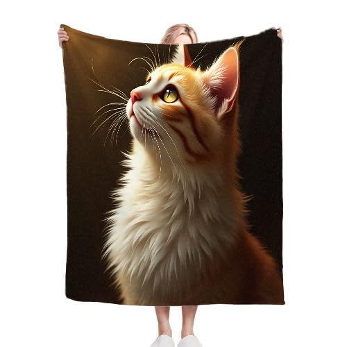 ZZXHG Kuscheldecke Flauschig Maine-Coon-Katze, Warme Flanell Fleecedecke Wohndecke Sofadecke, Weiche Plüsch Decke Blanket für Kind Erwachsene, Wendedecke Wolldecke Tagesdecke 220x240 XXL von ZZXHG