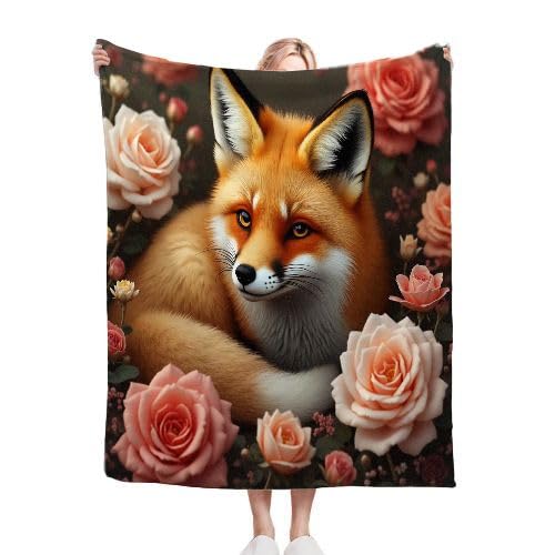 ZZXHG Kuscheldecke Flauschig Rosaroter Fuchs, Warme Flanell Fleecedecke Wohndecke Sofadecke, Weiche Plüsch Decke Blanket für Kind Erwachsene, Wendedecke Wolldecke Tagesdecke 220x240 XXL von ZZXHG