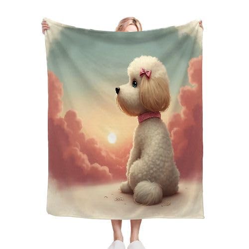 ZZXHG Kuscheldecke Flauschig WeißEr Hund Teenager, Warme Flanell Fleecedecke Wohndecke Sofadecke, Weiche Plüsch Decke Blanket für Kind Erwachsene, Wendedecke Wolldecke Tagesdecke 220x240 XXL von ZZXHG