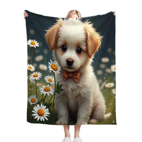 ZZXHG Kuscheldecke Flauschig WeißEs Tier Hund, Warme Flanell Fleecedecke Wohndecke Sofadecke, Weiche Plüsch Decke Blanket für Kind Erwachsene, Wendedecke Wolldecke Tagesdecke 220x240 XXL f344 von ZZXHG