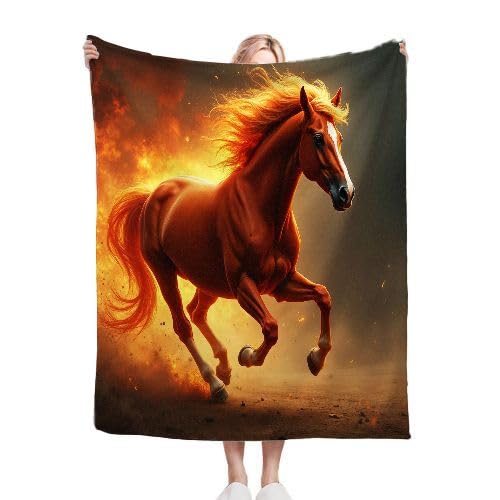 ZZXHG Kuscheldecke Flauschige 150x200 XL Braunes Pferd, Weiche Plüsch Decke für Kind Adulte, Warm Flanell Fleecedecke Wendedecke Wohndecke für Bett, Wolldecke Sofadecke Tagesdecke von ZZXHG