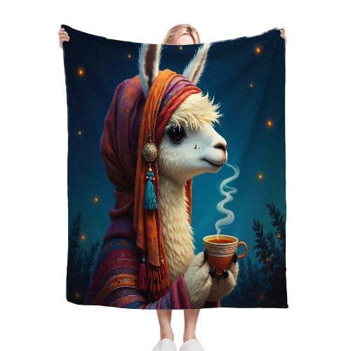 ZZXHG Kuscheldecke Flauschige 150x200 XL Bunte Alpaka, Weiche Plüsch Decke für Kind Adulte, Warm Flanell Fleecedecke Wendedecke Wohndecke für Bett, Wolldecke Sofadecke Tagesdecke von ZZXHG