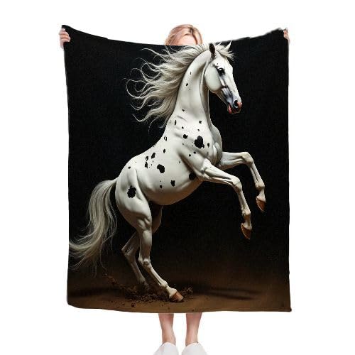ZZXHG Kuscheldecke Flauschige 150x200 XL Geflecktes Pferd, Weiche Plüsch Decke für Kind Adulte, Warm Flanell Fleecedecke Wendedecke Wohndecke für Bett, Wolldecke Sofadecke Tagesdecke von ZZXHG