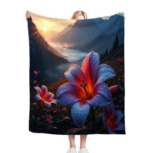ZZXHG Kuscheldecke Flauschige 150x200 XL Schneeblume, Weiche Plüsch Decke für Kind Adulte, Warm Flanell Fleecedecke Wendedecke Wohndecke für Bett, Wolldecke Sofadecke Tagesdecke von ZZXHG