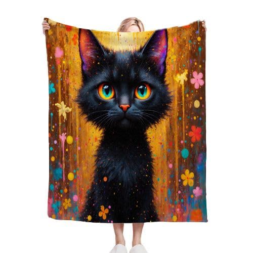 ZZXHG Kuscheldecke Flauschige 150x200 XL Schwarzes Katzenmotiv, Weiche Plüsch Decke für Kind Adulte, Warm Flanell Fleecedecke Wendedecke Wohndecke für Bett, Wolldecke Sofadecke Tagesdecke_h225 ZZXHG Kuscheldecke Flauschige 150x200 XL Schwarzes Katzenmotiv, Weiche Plüsch Decke für Kind Adulte, Warm Flanell Fleecedecke Wendedecke Wohndecke für Bett, Wolldecke Sofadecke Tagesdecke_h225 von ZZXHG