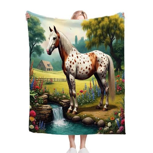 ZZXHG Kuscheldecke Kinder 130x150 Braunes Geflecktes Pferd, Weiche Flauschige Plüsch Decke Tagesdecke für Erwachsene Haustier, Flanell Fleecedecke Sofadecke Couchdecke Wohndecke Sofaüberwurf von ZZXHG