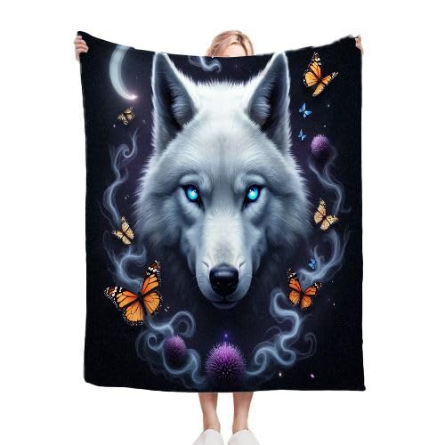 ZZXHG Kuscheldecke Kinder 130x150 Graues Tierwolf, Weiche Flauschige Plüsch Decke Tagesdecke für Erwachsene Haustier, Flanell Fleecedecke Sofadecke Couchdecke Wohndecke Sofaüberwurf von ZZXHG