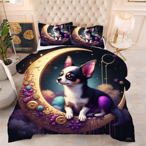 ZZXHG Weich 3D Druck Bettdecke Atmungsaktiv - Schwarzer Hund, Bettdecken Set mit 2 Kissenhüllen 80x80 cm für Kinder, Hautfreundlich, 140x200 cm, Ersetzt Daunendecke ZZXHG Weich 3D Druck Bettdecke Atmungsaktiv - Schwarzer Hund, Bettdecken Set mit 2 Kissenhüllen 80x80 cm für Kinder, Hautfreundlich, 140x200 cm, Ersetzt Daunendecke von ZZXHG
