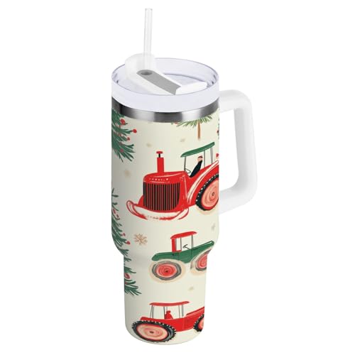 ZZXXB Isolierte Edelstahl-Wasserflasche mit Griff und Strohhalm-Deckel, doppelwandig, Reisebecher, 850 ml von ZZXXB