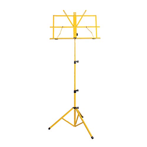 ZZYE Noten-Halter, Metalldreieck-Standplatz, robust und langlebig, Blatt Notenständer, höhenverstellbar 50-145Cm, Load Bearing 2 KG,Gelb von ZZYE