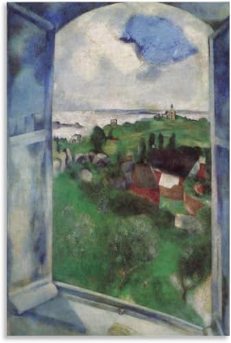 ZZYGGN GMGSW Berühmter Marc Chagall Das Fensterposter Abstrakte Leinwand Wandkunst Marc Chagall Drucke Ästhetische Malerei für Wohnkultur Bild 50x70cm Kein Rahmen von ZZYGGN GMGSW