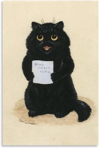 ZZYGGN GMGSW Home Sweet Home Poster von Louis Wain Wandkunst Louis Wain Drucke Louis Wain Malerei Leinwand für Wohnzimmer Dekor Bild 50x75cmx1 Kein Rahmen ZZYGGN GMGSW Home Sweet Home Poster von Louis Wain Wandkunst Louis Wain Drucke Louis Wain Malerei Leinwand für Wohnzimmer Dekor Bild 50x75cmx1 Kein Rahmen von ZZYGGN GMGSW