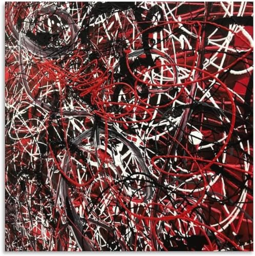 ZZYGGN GMGSW Jackson Pollock Poster《Ohne Titel》Leinwand Wandkunst Jackson Pollock druckt Jackson Pollock Gemälde für zu Hause WANDDEKORATION Bild 50x50cmx1 Kein Rahmen von ZZYGGN GMGSW