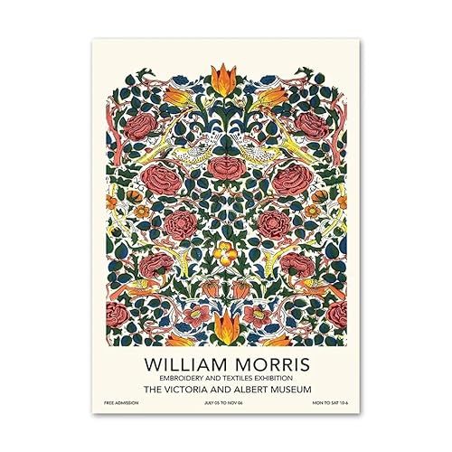 ZZYGGN GMGSW William Morris Blatt Blume Poster William Morris Leinwand Wandkunst Botanische Drucke William Morris Gemälde für Zuhause Bild Dekor 40x60cm Kein Rahmen von ZZYGGN GMGSW