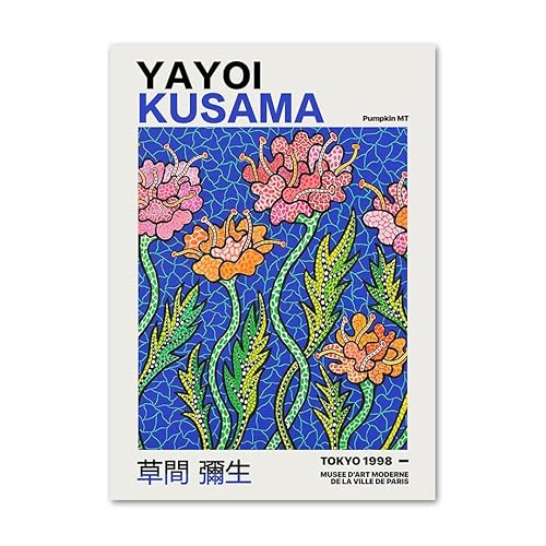 ZZYGGN GMGSW Yayoi Kusama Poster Abstrakte Blume Malerei Yayoi Kusama Leinwand Wandkunst Yayoi Kusama Drucke für Zuhause Wanddekoration Bild 30x40cmx1 Kein Rahmen von ZZYGGN GMGSW