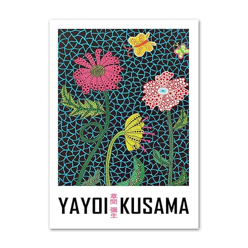 ZZYGGN GMGSW Yayoi Kusama Poster Abstrakte Blume Wandkunst Yayoi Kusama Drucke Yayoi Kusama Leinwand Gemälde für Haus Wanddekoration Bild 40x60cmx1 Kein Rahmen von ZZYGGN GMGSW