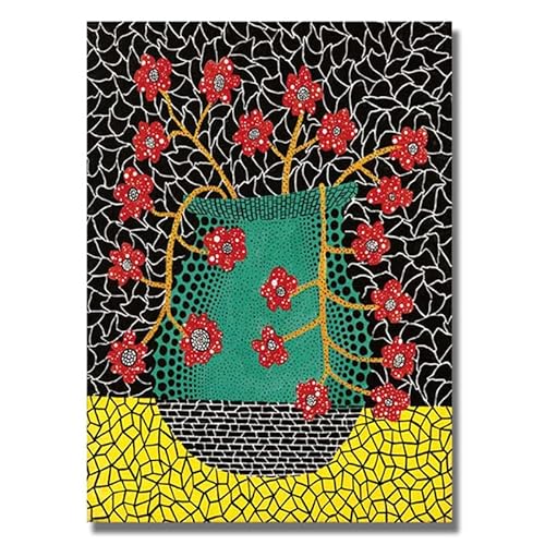 ZZYGGN GMGSW Yayoi Kusama Poster Abstrakte Bunte Blume Leinwand Wandkunst Yayoi Kusama Gemälde Yayoi Kusama Drucke für Zuhause Wanddekoration Bild 40x60cm Kein Rahmen von ZZYGGN GMGSW
