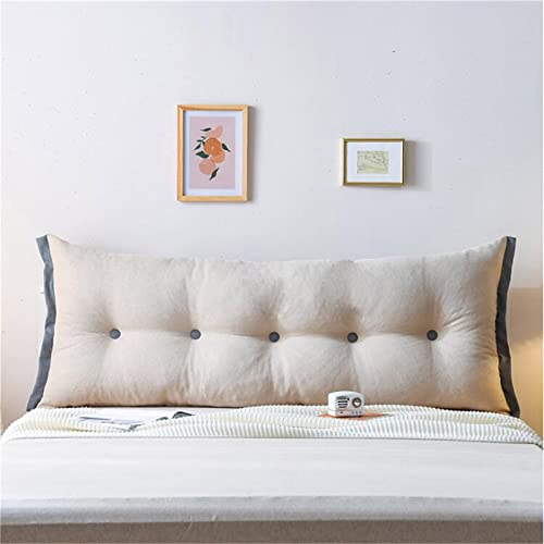 Langer Kopfteilkissen Kissenbett Bettruhe Positionierung Unterstützungs Kissen Kopfteil Rückenlehne Kissen Zum Lesen Von Kissen Für Tagesbeding Bett Etagenbett,Weiß,59"/150cm von ZZYK