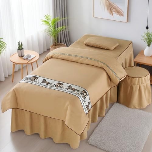 ZZYK Camel,70x185cm/27.5x72.8in,Waschmassagebettblatt Abdeckung Wiederverwendbare Massagebettbedeckung Gesichtsruhende Abdeckung,Schönheitsmassageabdeckung Mit Gesichtsloch von ZZYK
