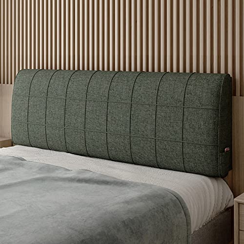 ZZYK Gepolsterte Wand Kopfteil Kissen Leinen Kissen Kopfteil Bettruhe Lendenstütze Rückenlehne Nachttischkissen Abnehmbarer Bezug Für Zu Hause Schlafzimmer Schlafsaal,Gray1,Bedside 63"/160cm von ZZYK