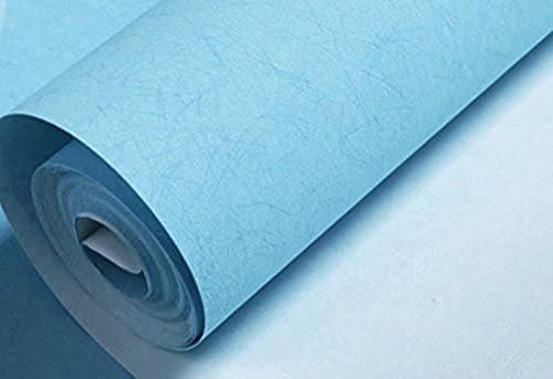 ZZYLCDT Tapete,Vliestapete Reine Farbe Seide Textur-Himmelblau,Tapete Wandtapete, für Schlafzimmer Wohnzimmer oder Küche Wohnung Renovierung 0.53m*9.5m von ZZYLCDT