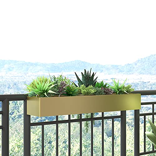 Goldener hängender Blumentopf, Balkongeländer-Blumentopf, aufhängbarer Pflanzenständer mit vollständig geschlossenem Boden, zum Einpflanzen in Töpfe,100x20x13cm Goldener hängender Blumentopf, Balkongeländer-Blumentopf, aufhängbarer Pflanzenständer mit vollständig geschlossenem Boden, zum Einpflanzen in Töpfe,100x20x13cm von ZZYYZZ