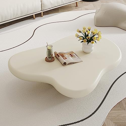 Japanischer niedriger Kotatsu-Tisch, Cloud-Teetisch, Couchtisch aus Holz, weißer Bodentisch zum Sitzen auf dem Boden, 100 x 69 x 30 cm (39 x 27 x 16 Zoll) von ZZYYZZ