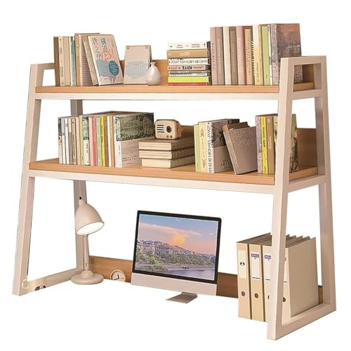 ZZZOLX 2-stufiges Desktop-Bücherregal/Bücherregal – Desktop-Bücherregal, Desktop-Bücherregal, Mehrzweck-Bücherregal aus Holz auf der Arbeitsplatte, Aufbewahrungsregale für Heimdekoration, von ZZZOLX