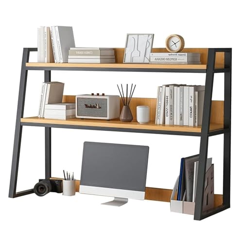 ZZZOLX 2-stufiges Desktop-Bücherregal/Bücherregal – Desktop-Bücherregal, Mehrzweck-Bücherregal aus Holz auf der Arbeitsplatte, Leiter-Bücherregal, verstellbares Aufbewahrungs- und Präsent von ZZZOLX