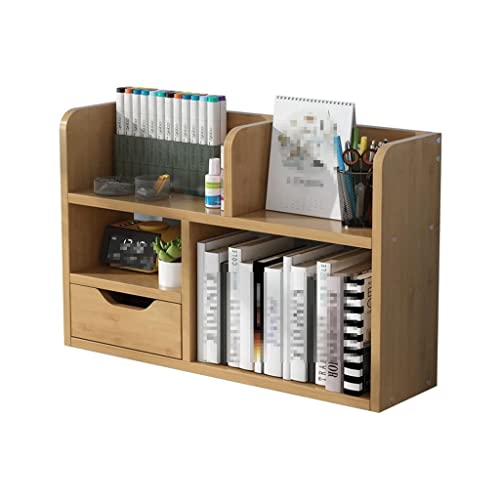 ZZZOLX Großer Schreibtisch-Organizer aus Holz mit 2 Ebenen, Büro-Aufbewahrungsregal mit Schubladen, Präsentationsregal für Büro und Zuhause von ZZZOLX