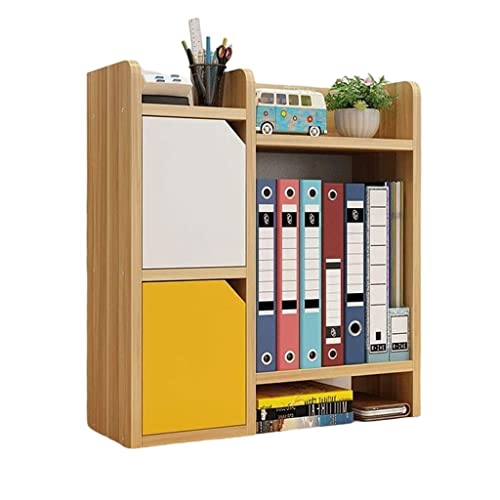 ZZZOLX Holz mit 2 Regalen und 2 Türen, Schreibtisch-Organizer, freier Stil, Bücherregal, Präsentationsregal für Bürobedarf von ZZZOLX